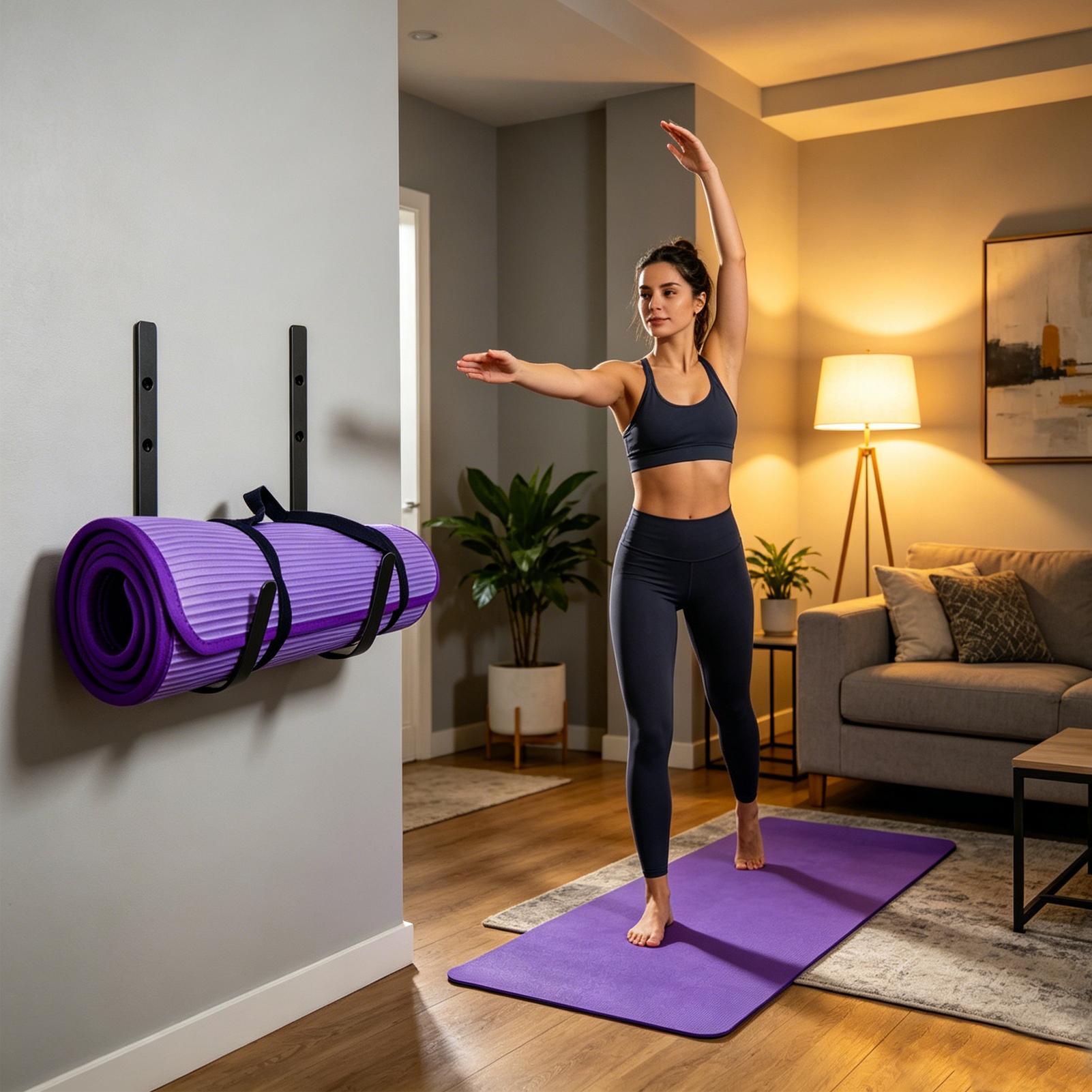 Pilates Yoga Room - Uchwyt ścienny na matę do jogi,