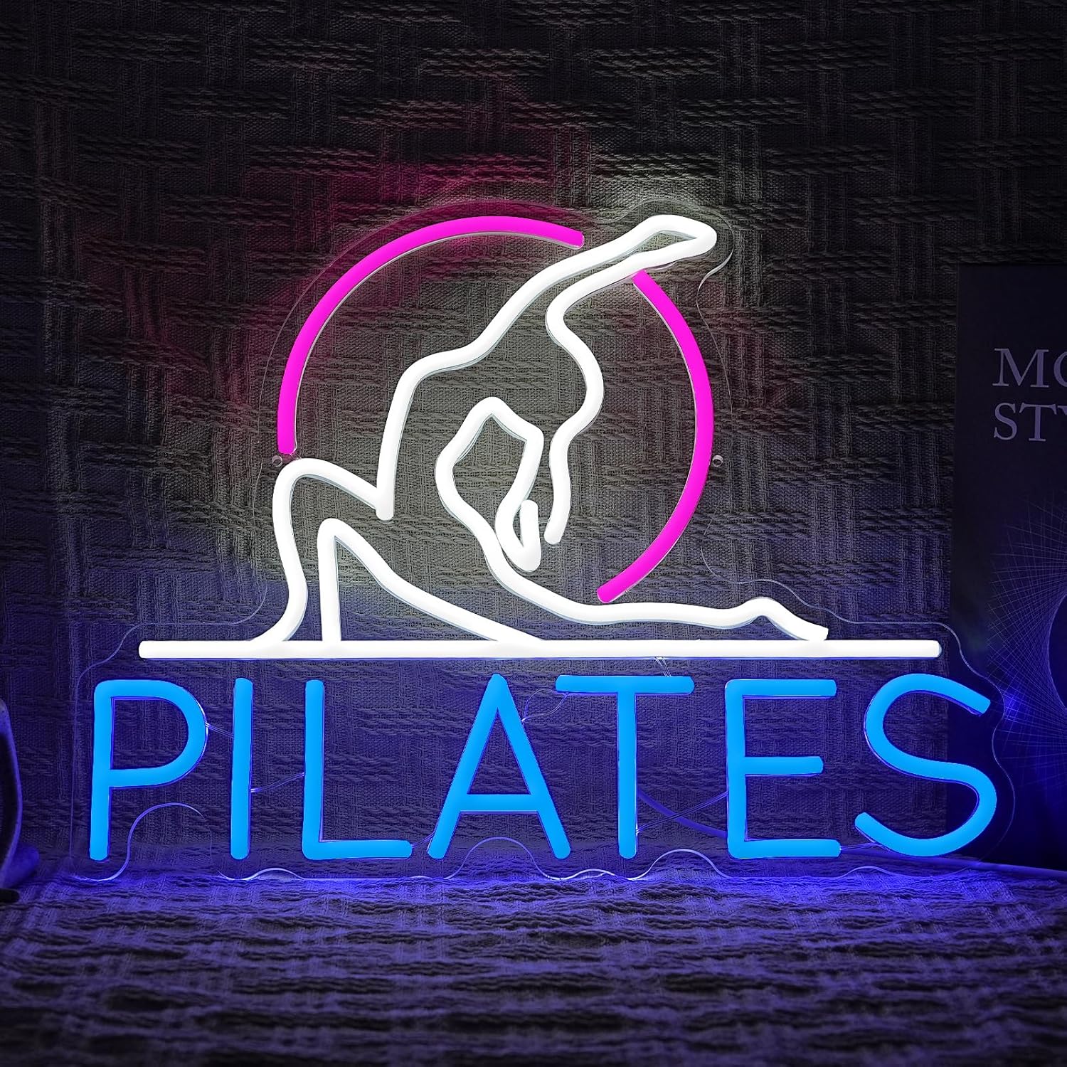 Pilates Yoga Room - Neonowy szyld Pilates, neonowe światło do
