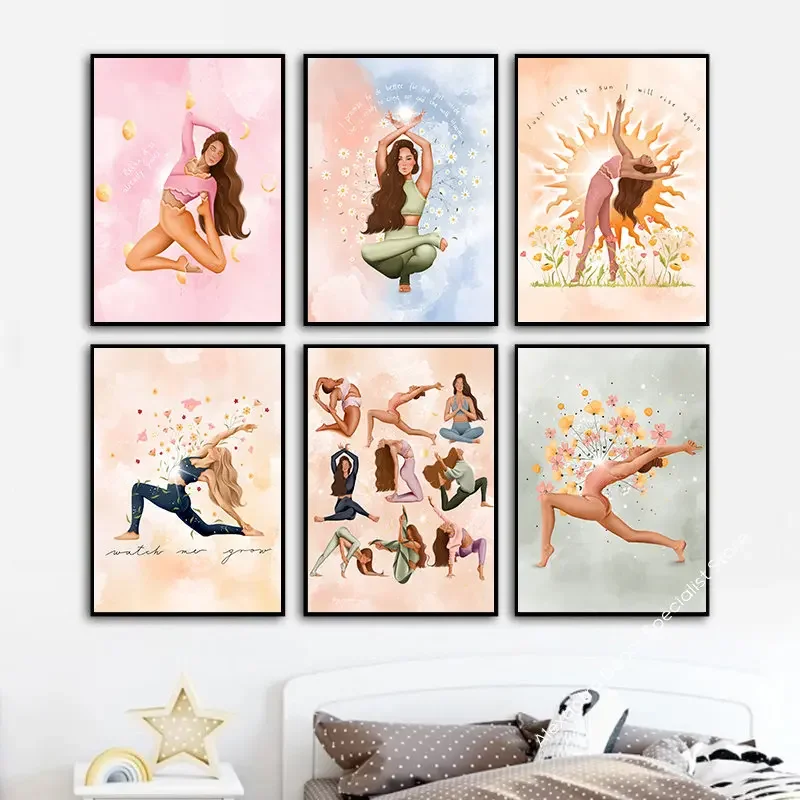 Pilates Yoga Room - Boho Pilates ćwiczenia kobieta joga obraz