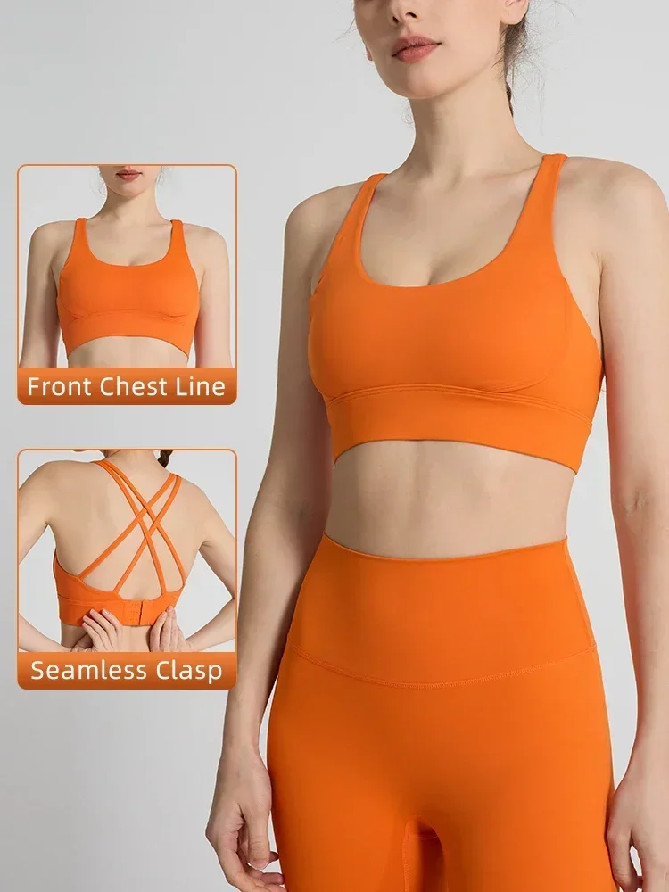 Pilates Yoga Clothes - Damski biustonosz sportowy w jednolitym kolorze