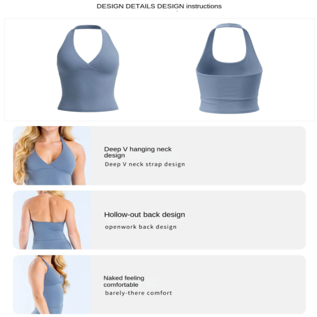 DLG0 Top do jogi z dekoltem w  – Pilates V Yoga recenzja i cena