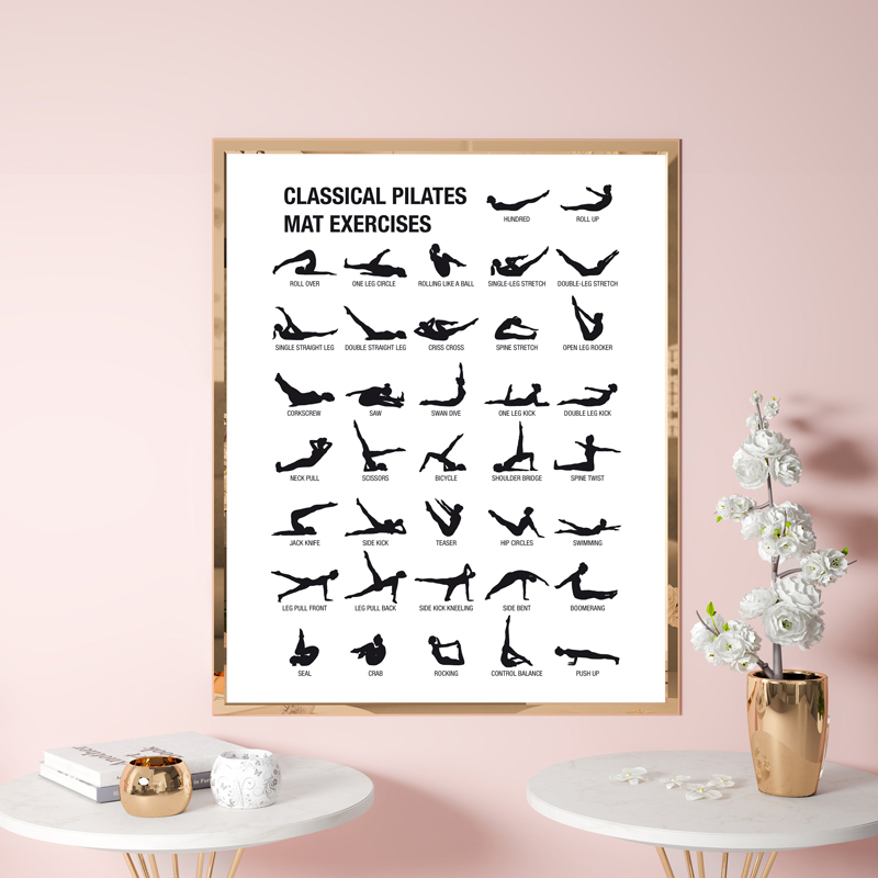Plakat bez ramy z schematem ćw – Pilates Yoga Gym recenzja i cena